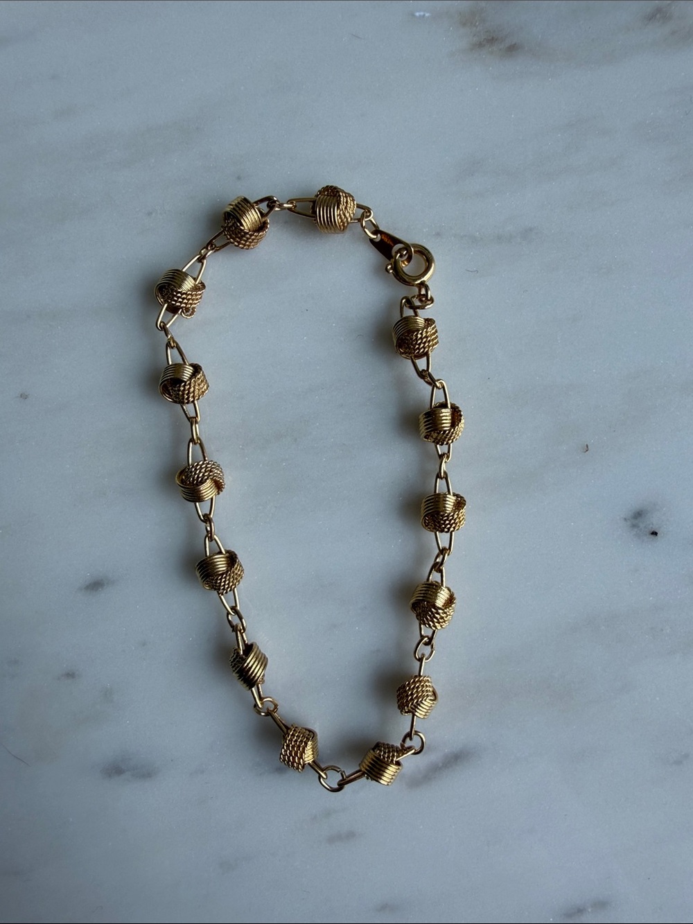 Vintage Gold Plated Knotted Accent Bracelet - Minimalist, Unique - Picture 2 of 5